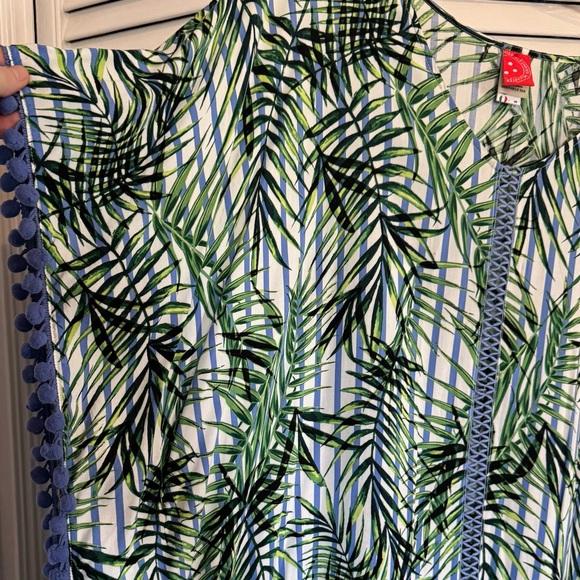 Red Carter Party Palm Caftan - Picture 4 of 7